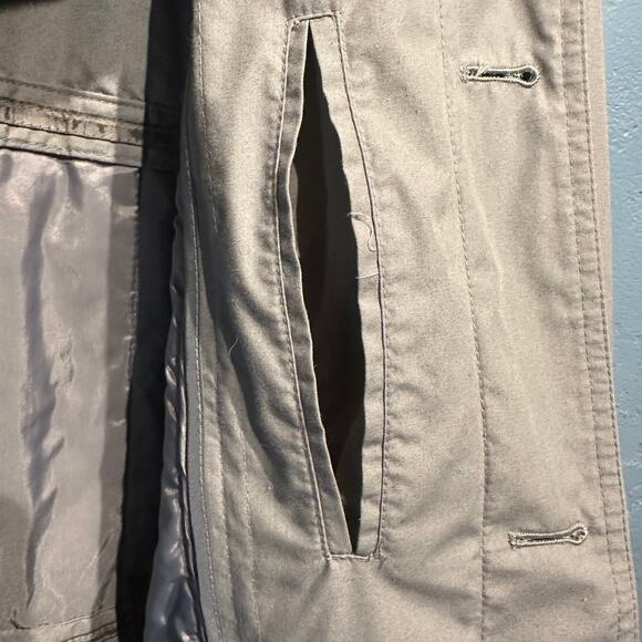 Oleg Cassini Size 38 Regular Gray Trench Coat Removable Lining Vintage - Picture 8 of 16